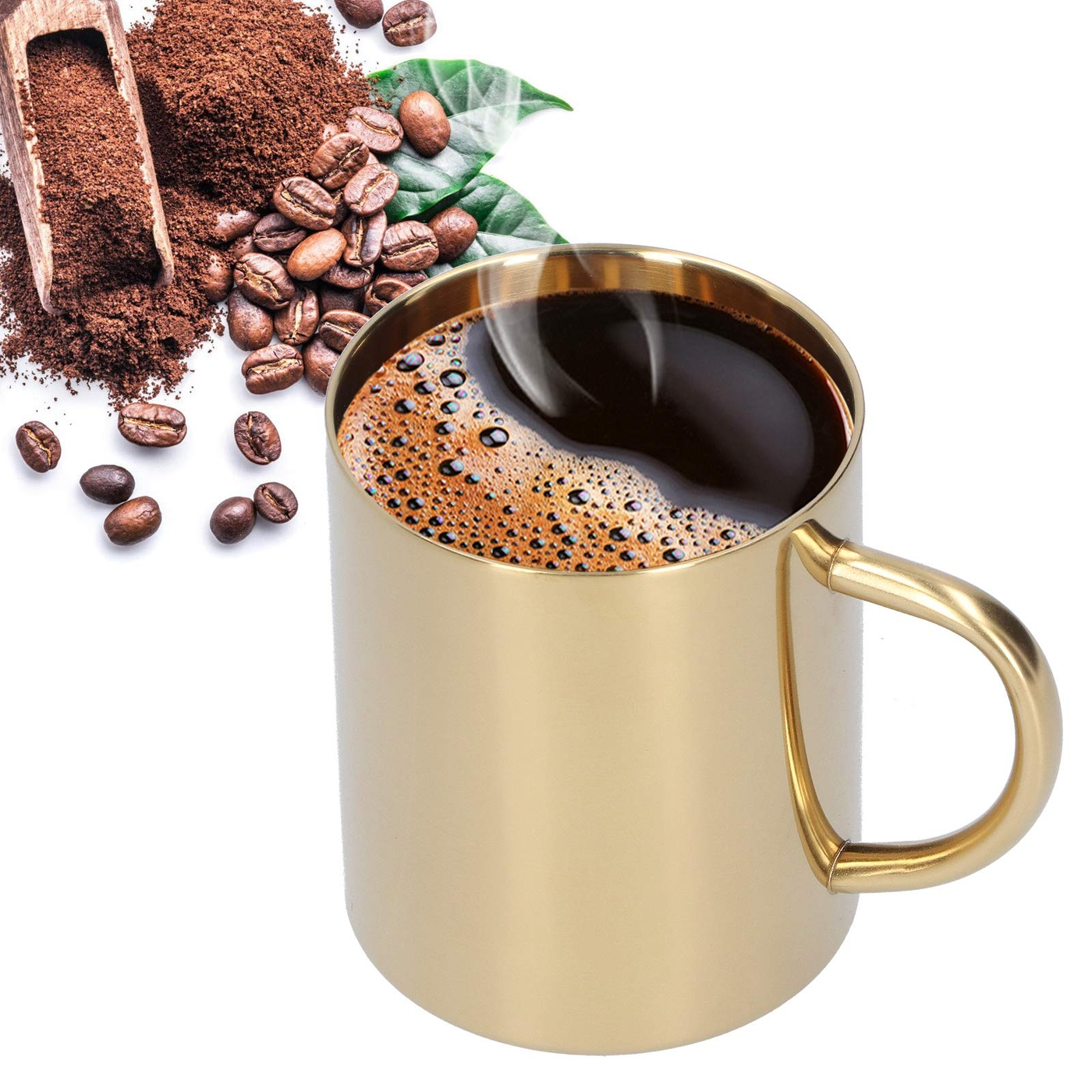 Stainless Coffee Mug - Brass