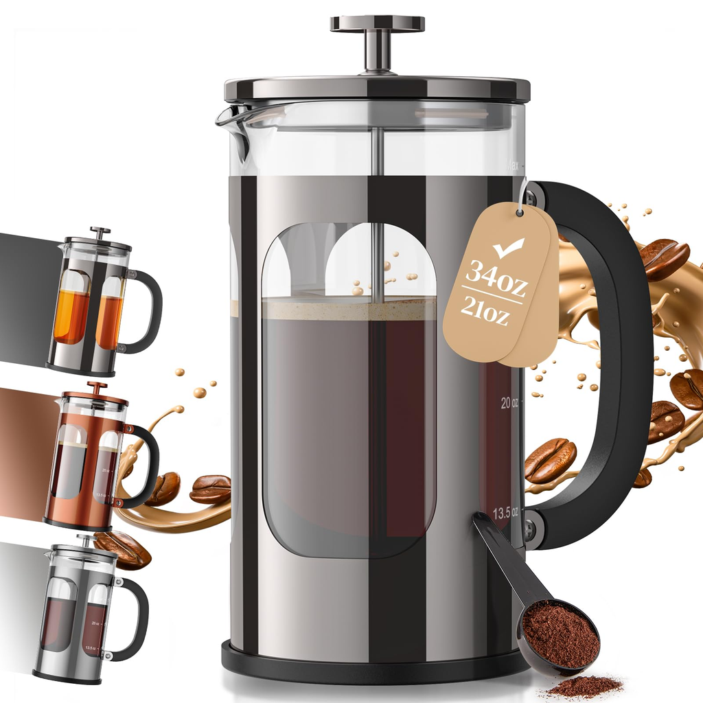 Flores Datacore Coffee French Press Navy